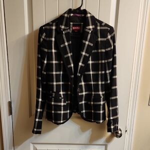 Merona Black and White Plaid Blazer